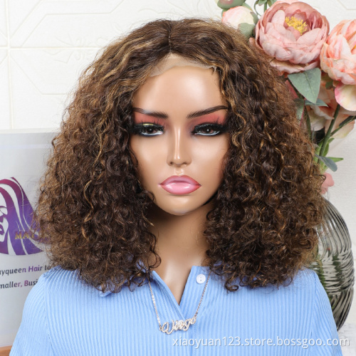 Mayqueen Cheap Wholesale Natural Curly Human Hair Lace Front 100% Virgin Brazilian Cuticle Aligned Lace Closure Human Hair Wigs
